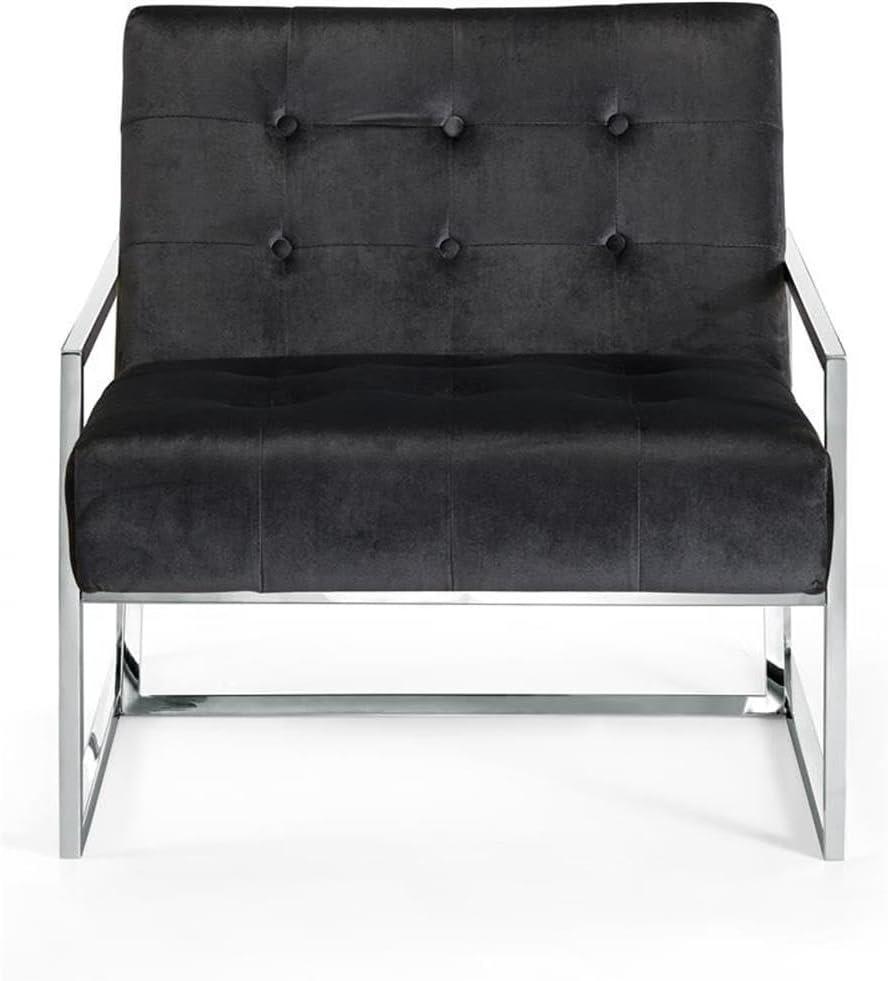 Meridian Furniture Alexis Gray Velvet Accent Chair