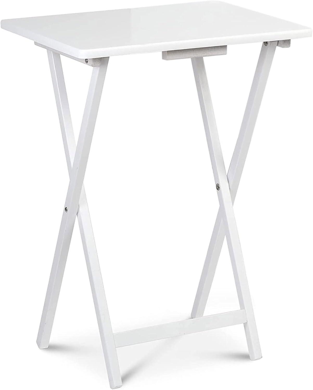 PJ Wood 19.09'' Solid Wood Rectangular Portable Folding Table (Set of 2)