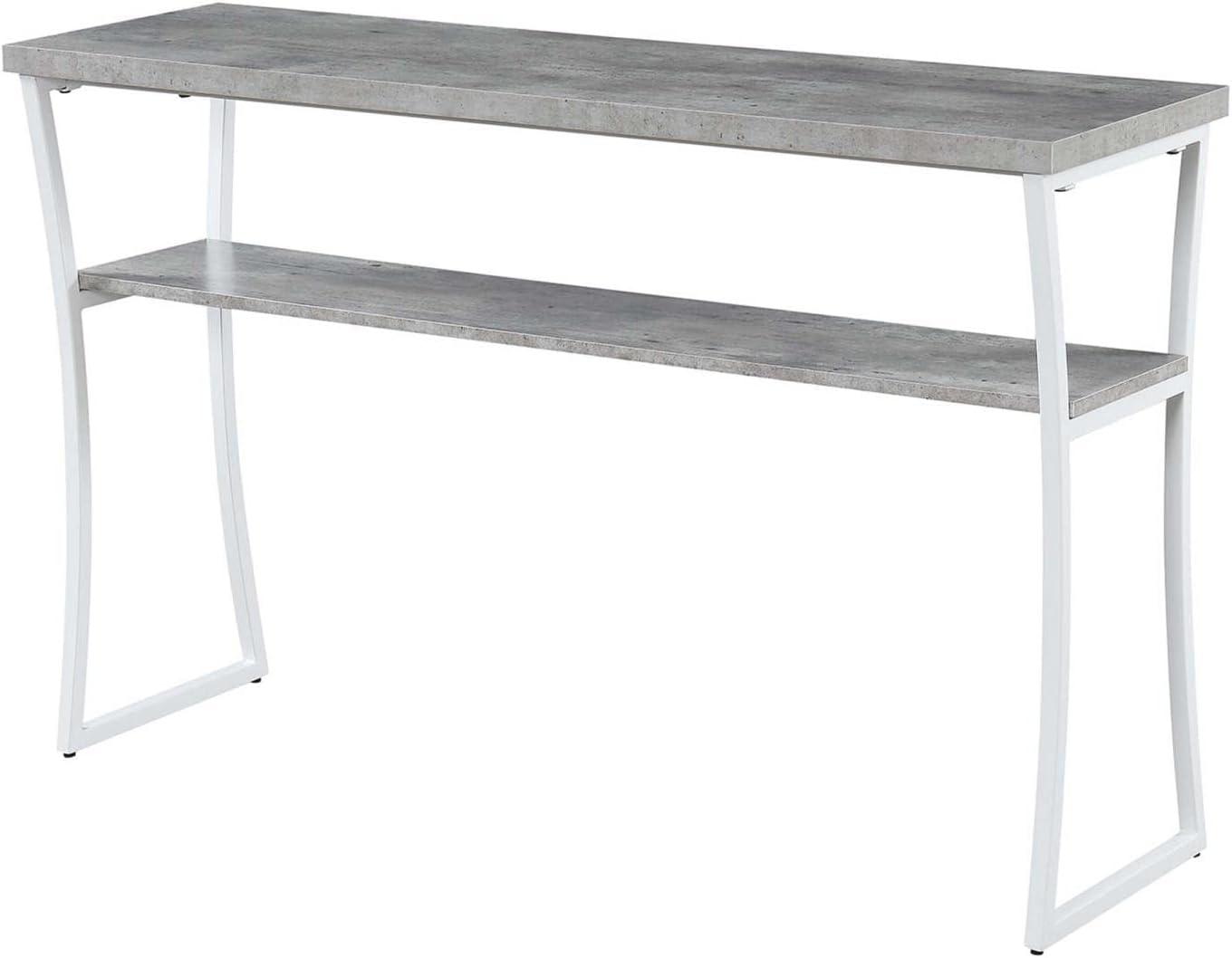 Convenience Concepts X-Calibur Console Table with Shelf, Faux Birch/White