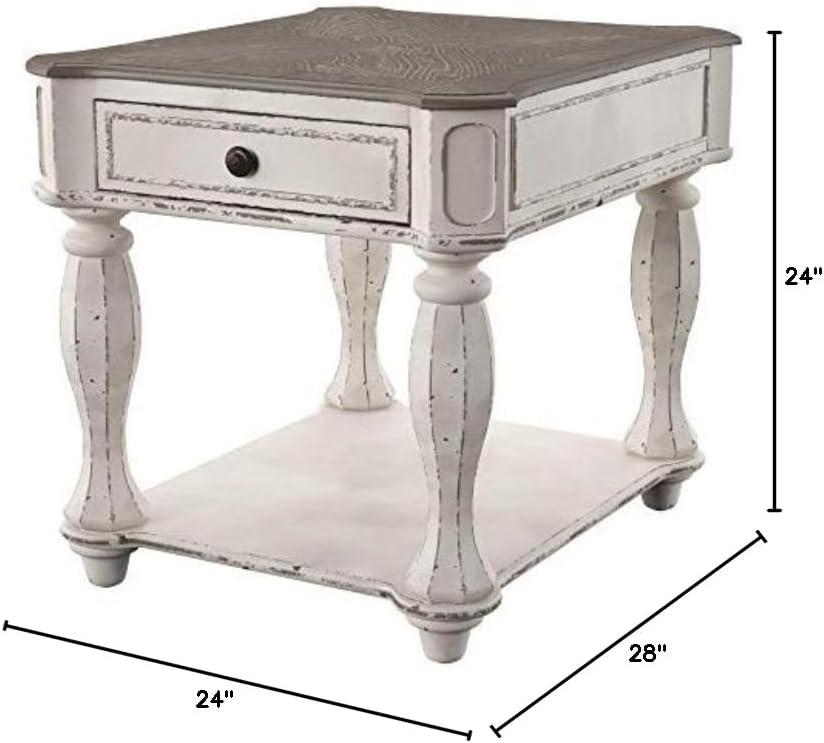 Magnolia Manor White End Table