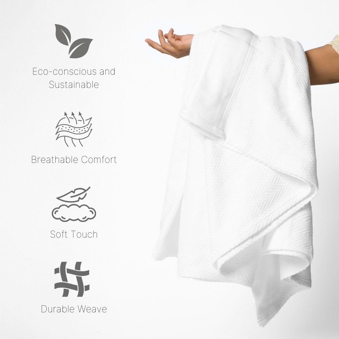 Eddie Bauer Herringbone Cotton Reversible Blanket