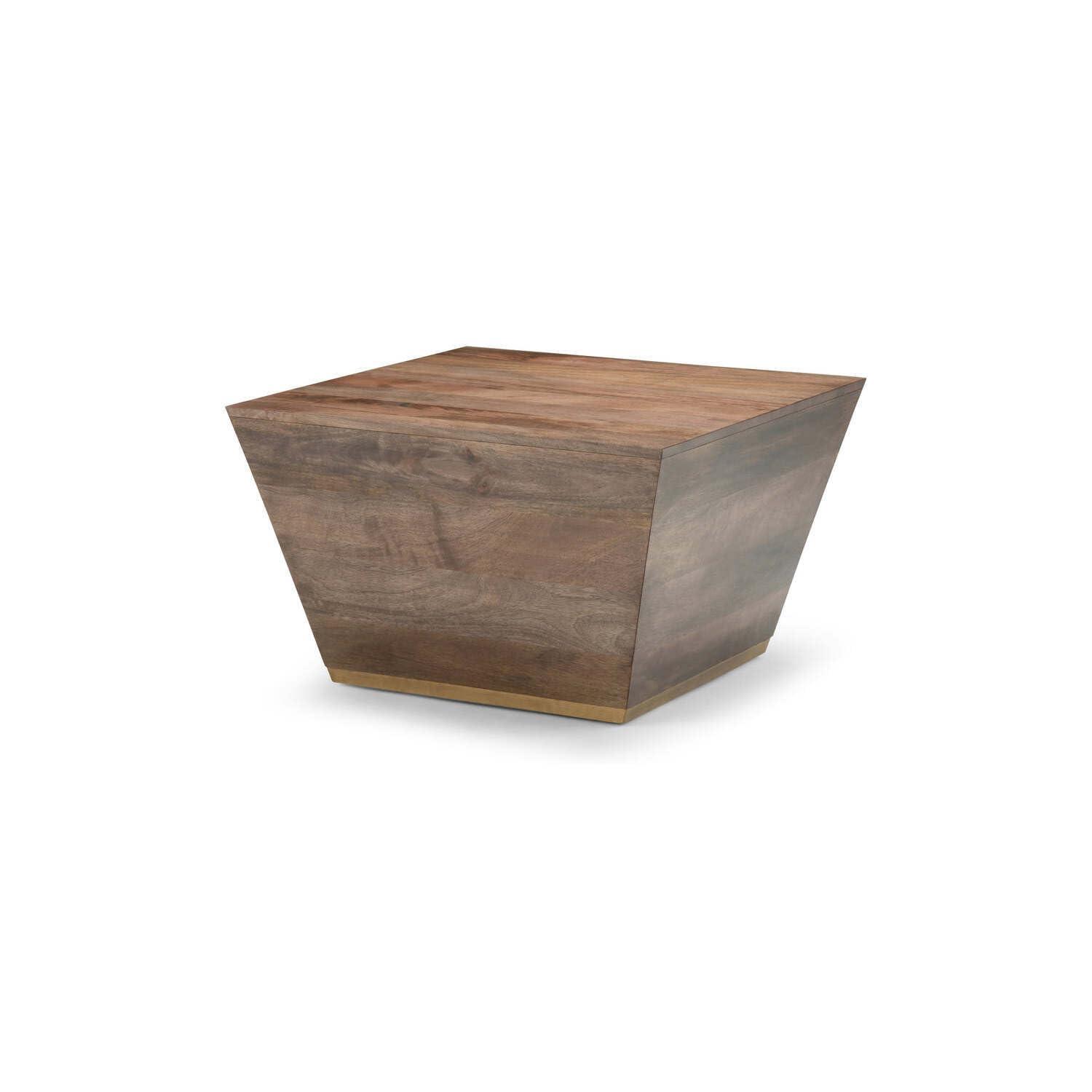 Simpli Home Abba SOLID MANGO WOOD 28 inch Wide Square Modern Coffee Table in Dark Brown, Fully Assembled