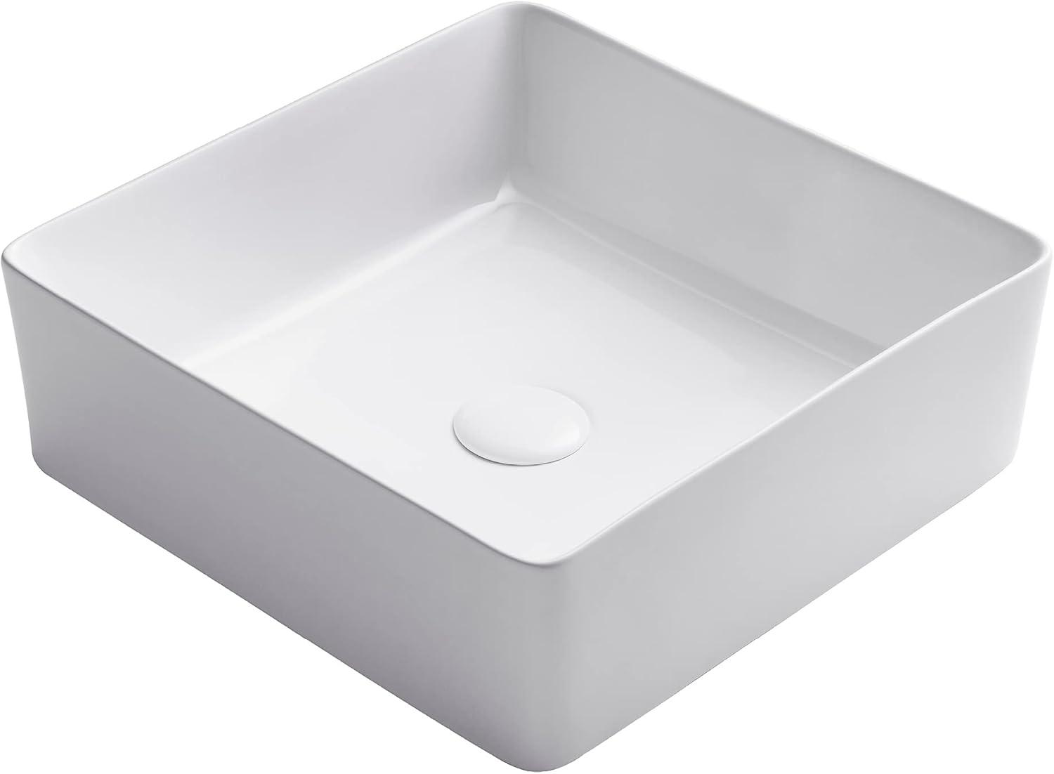 Thin ceramics Square Vessel Bathroom Sink