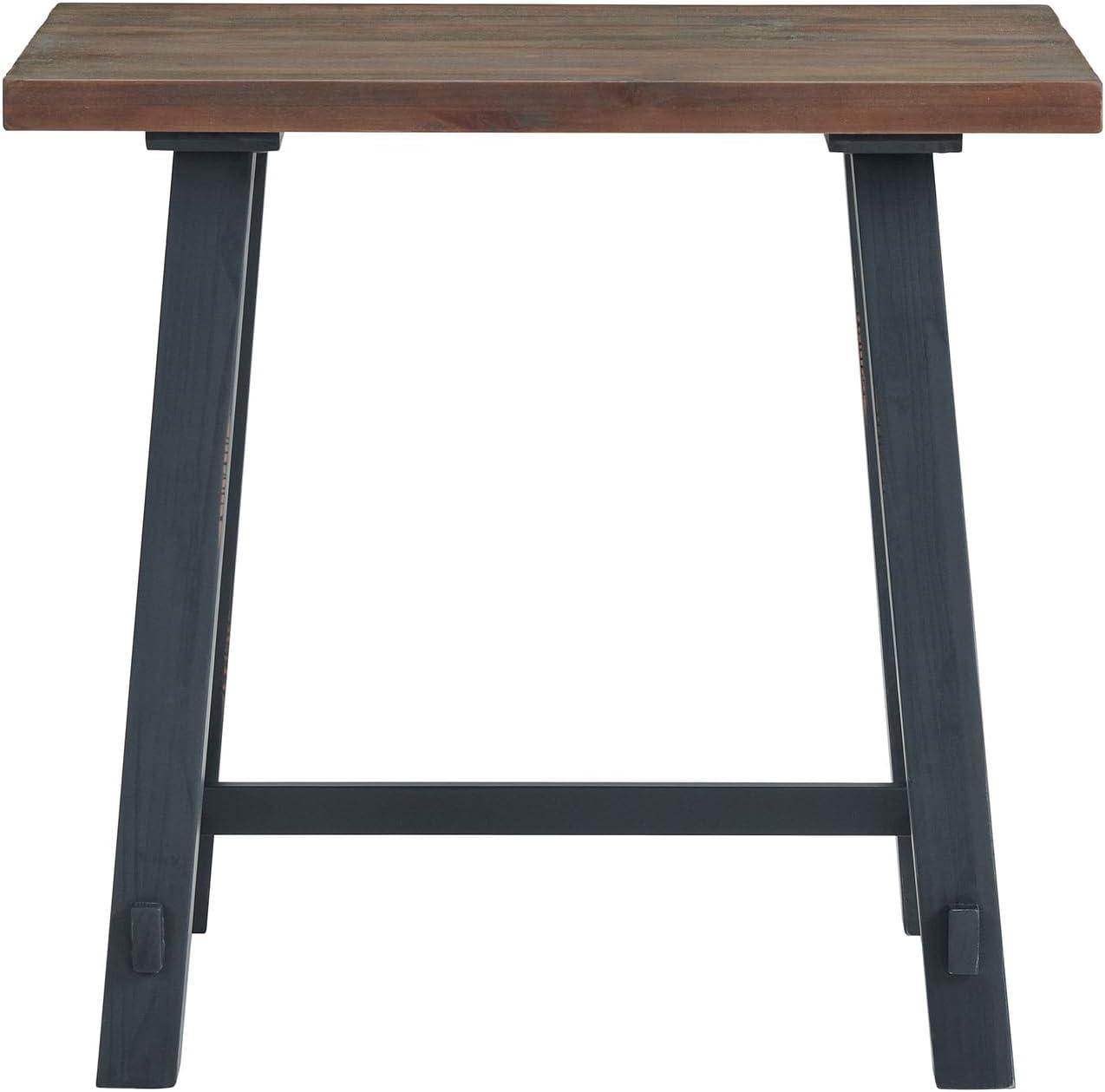 Adam 36" Black Solid Pine Wood Desk with Sawhorse Legs