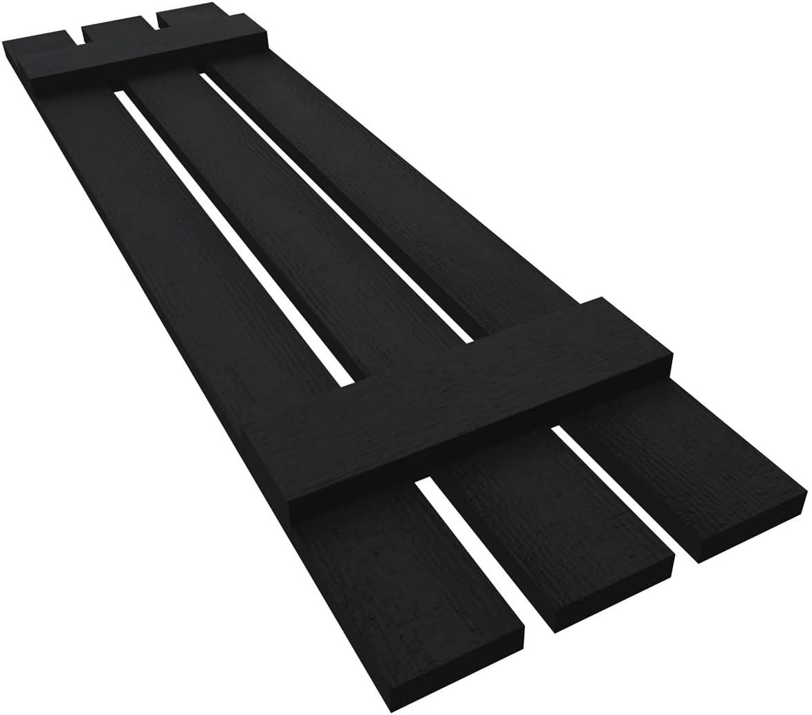 Black Vinyl Board-n-Batten Shutters with Installation Screws, 12"W x 35"H