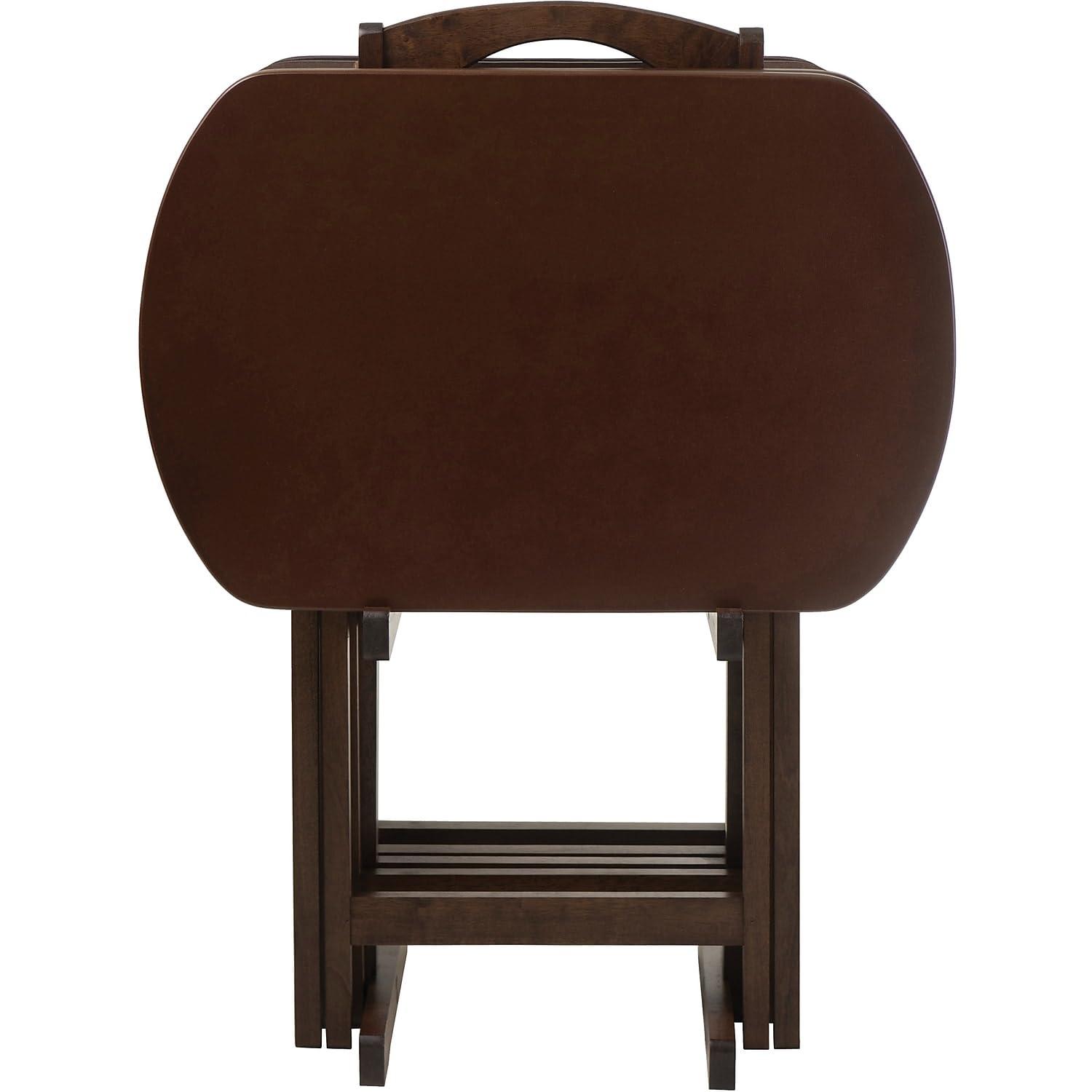 Winsome Corbett 5-Piece Oversize Snack Table Set, Walnut Finish