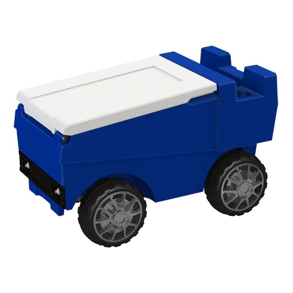 Blue Remote-Controlled Cooler with Bluetooth Speakers