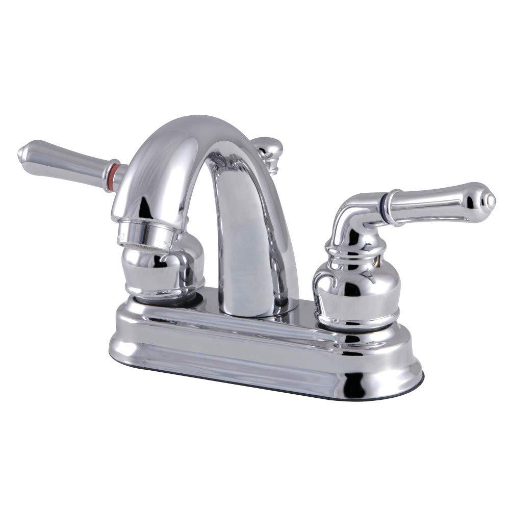 Kingston Brass Kingston Brass Naples Two-Handle 3-Hole Deck Mount 4" Centerset Bathroom Faucet with Plastic Pop-Up FB5615NML
