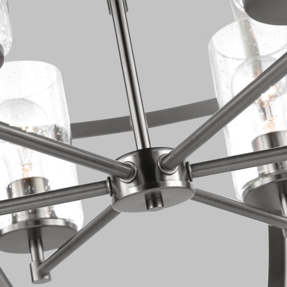 Generation Lighting Alturas 9 -Light Matte Black Modern/contemporary For Use in Dining Rooms, Foyers, Living Rooms Chandelier