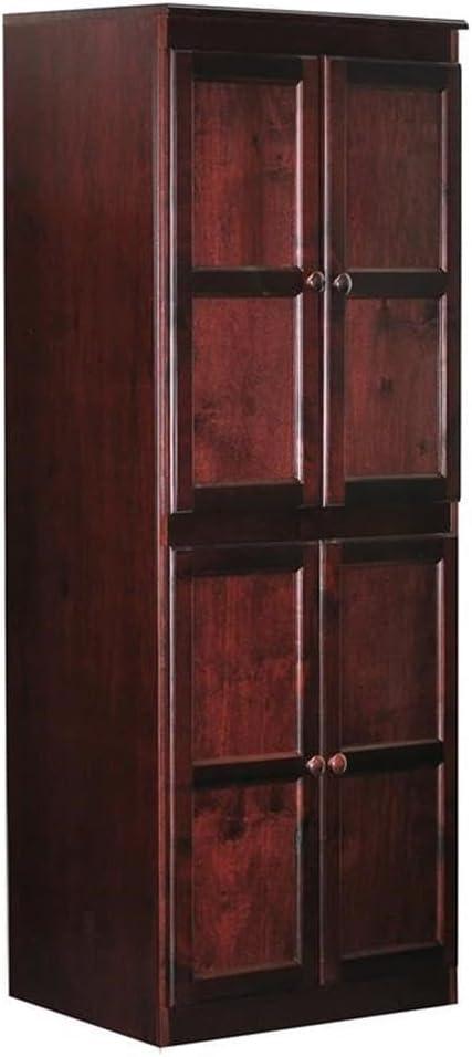 Multi-use Storage Cabinet, Cherry Finish 5 Shelves