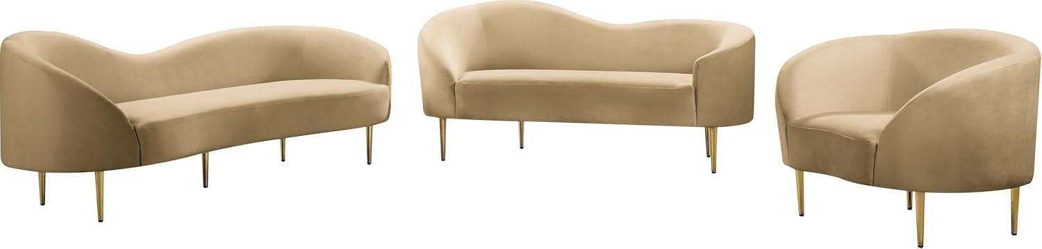Meridian Furniture Ritz Camel Velvet Sofa