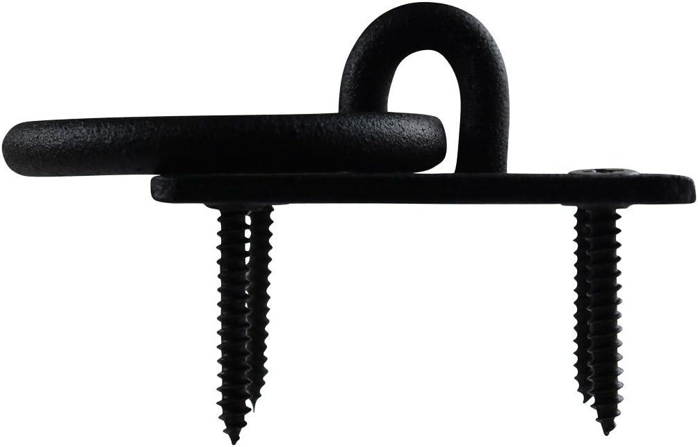 Black Cast Iron Ring Pull Cabinet Handle with Mounting Hardware