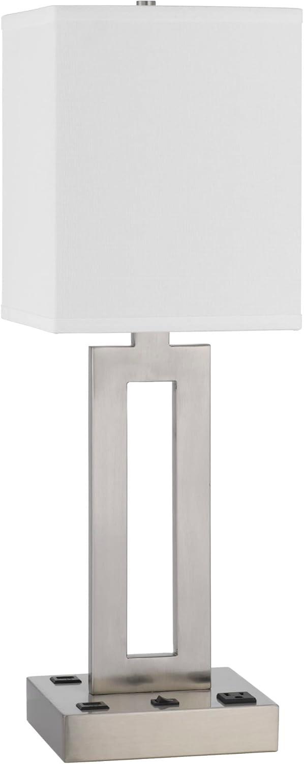 Cal Lighting Sarnia metal desk lamp with 1 outlet and 2 USB charging ports