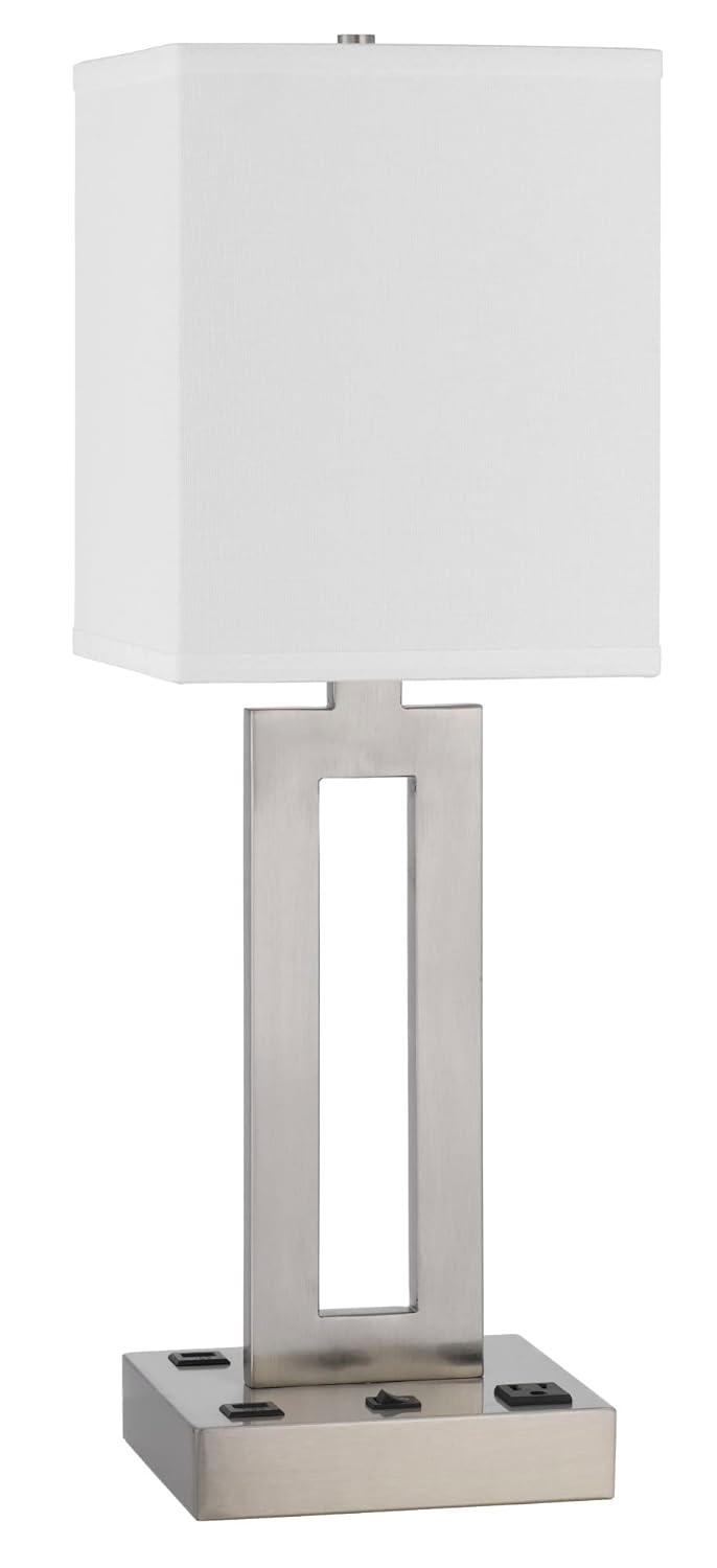 Cal Lighting Sarnia metal desk lamp with 1 outlet and 2 USB charging ports