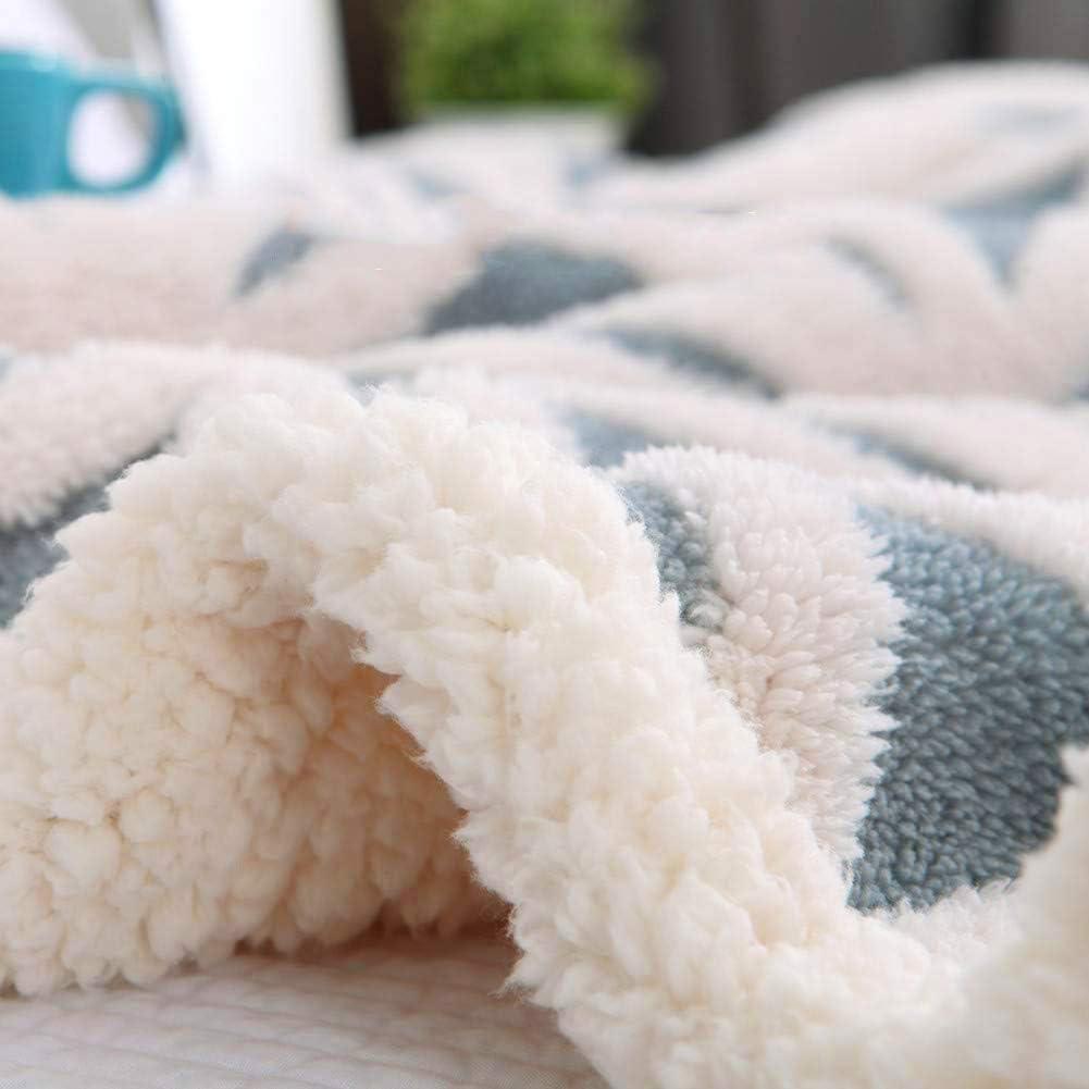 Light Blue and White Reversible Sherpa Fleece Kids Throw Blanket