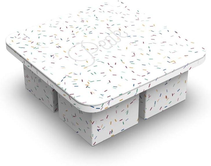 Speckled White Silicone Extra Large Ice Cube Tray with Lid