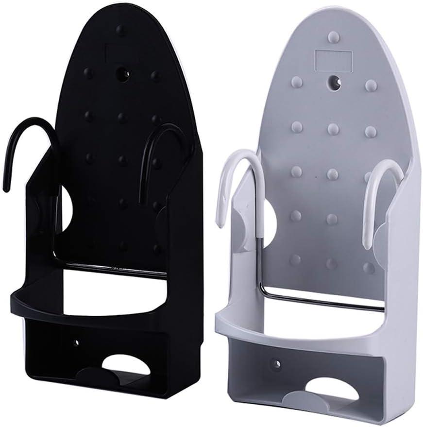 Ironing Board Hanger Wall Mount Electric Iron Holder Household Bathroom Shelf Holder Rack Electric Iron Holder - for Max 5.3 inch Width(White)