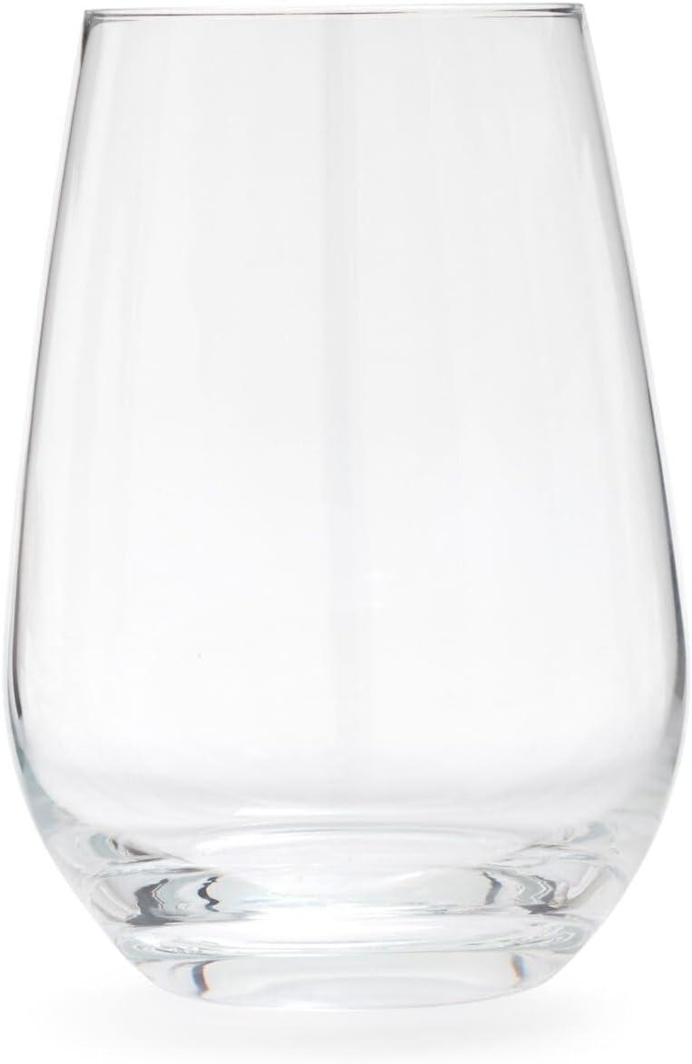 Werqueid Forte Stemless Wine Glasses, Set of 8, Clear