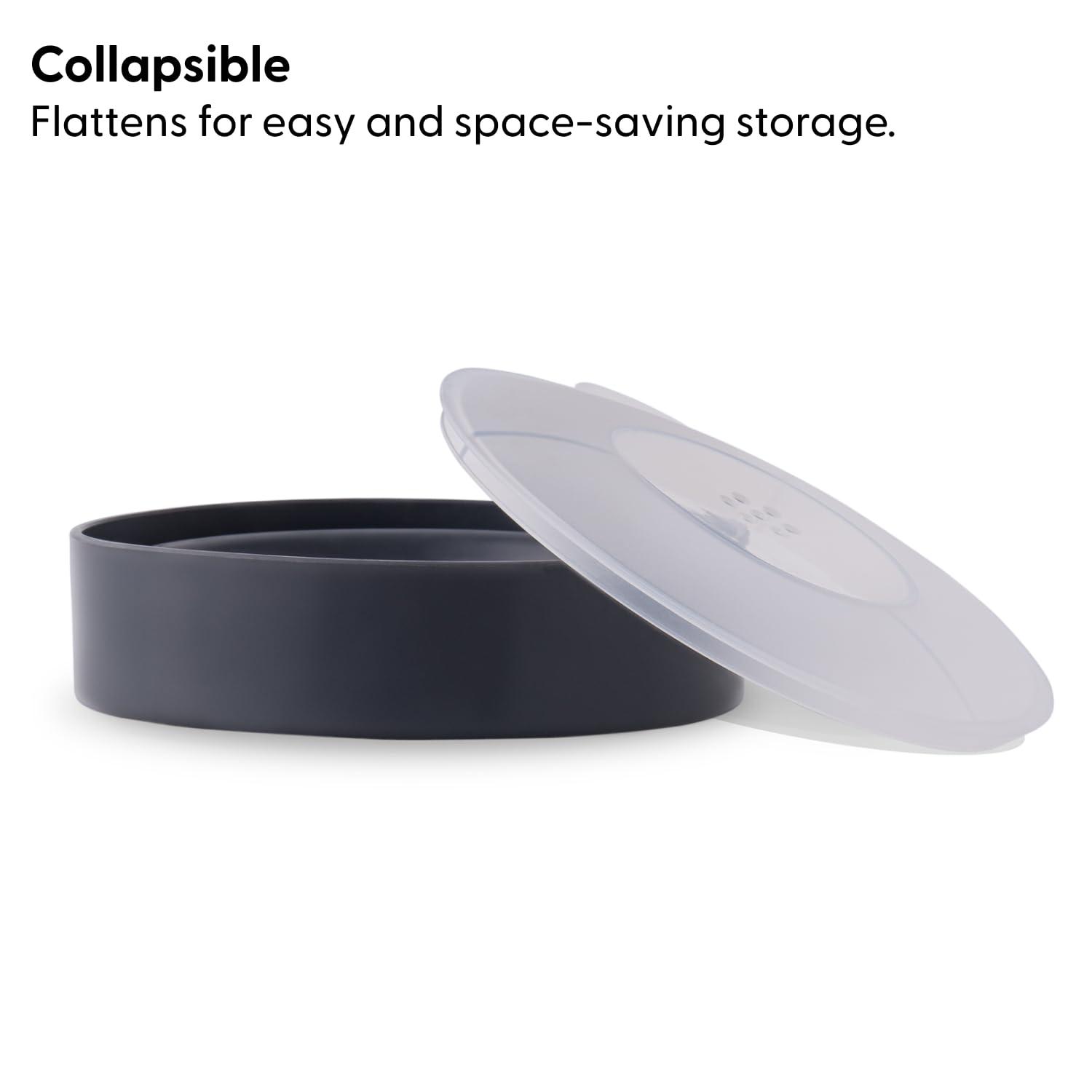 W&P Microwave Silicone Personal Popcorn Popper Maker | Charcoal | Collapsible Bowl w/Built In Measuring Cup, BPA Free, Eco-Friendly, Waste Free, 4 Cups of Popped Popcorn