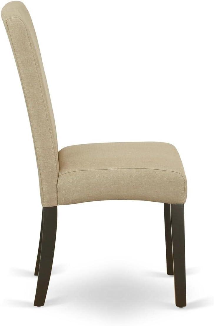 East West Furniture Driscol 39" Fabric Dining Chairs in Cappuccino (Set of 2)
