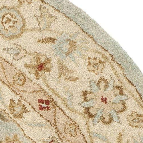 SAFAVIEH Antiquity Lorraine Floral Bordered Wool Area Rug, Grey Blue/Beige, 8' x 8' Round