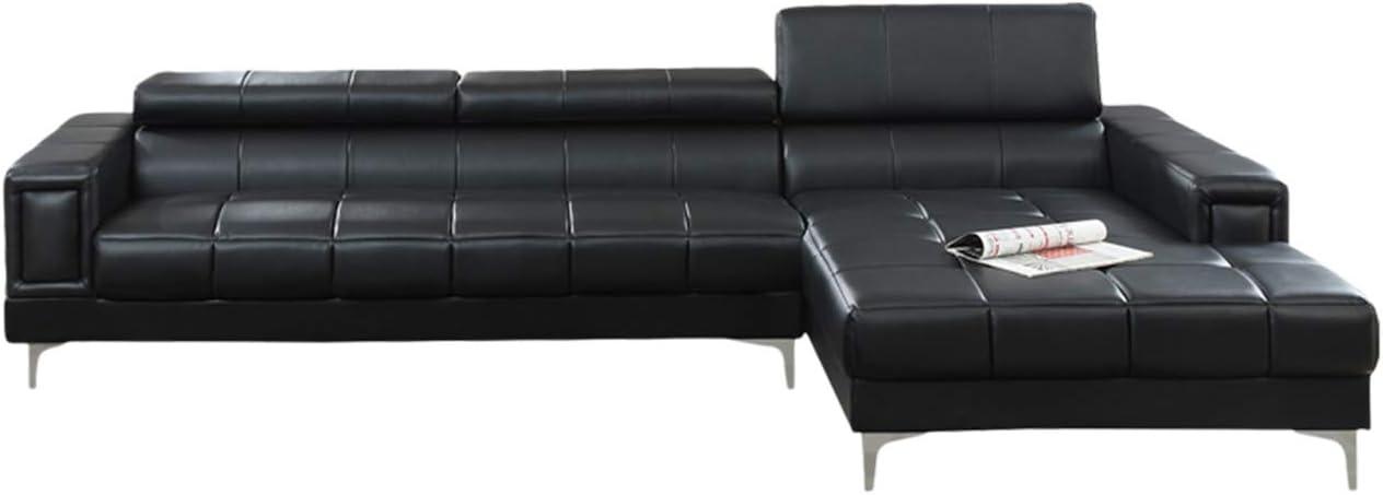 Reversible Modular Sofa and Chaise in Bonded Leather