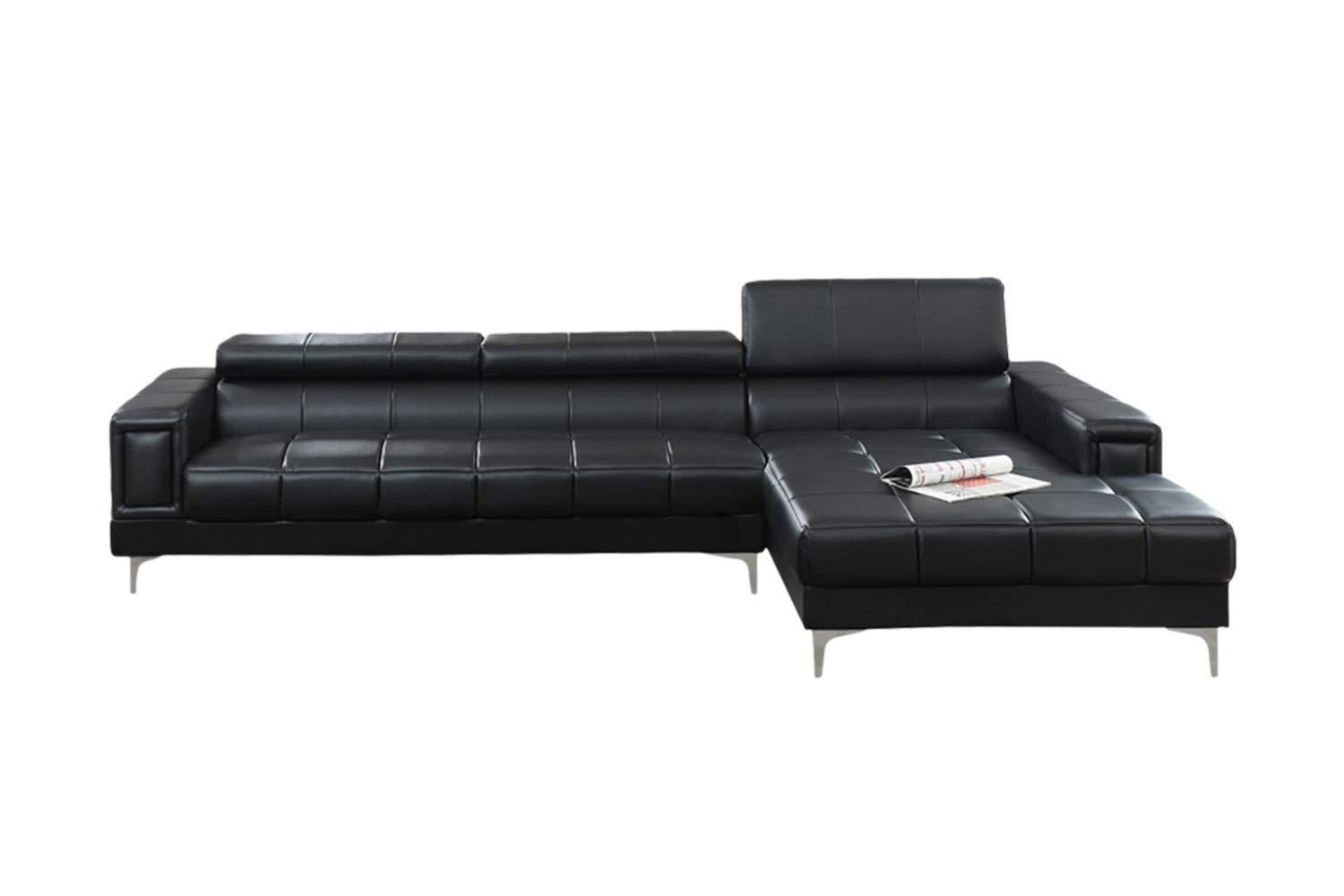 Hollywood Decor Reversible Modular Sofa and Chaise in Bonded Leather
