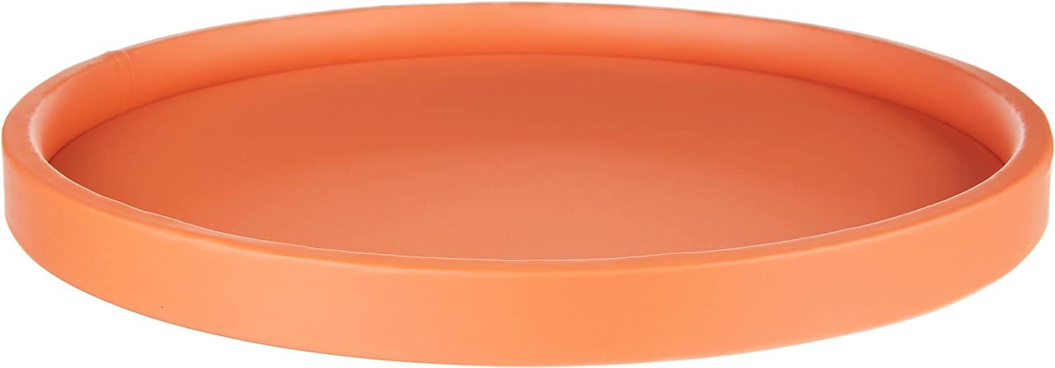 Spicy Orange Round Vinyl Serving Tray, 14-Inch