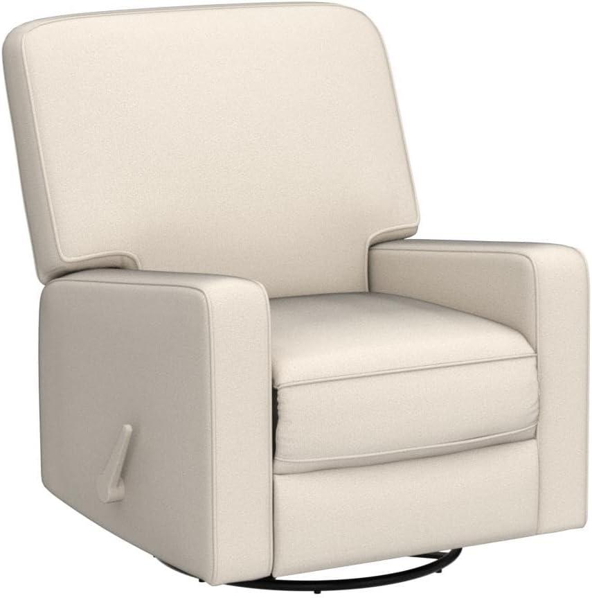 Beige Linen Swivel Recliner Armchair with High Back