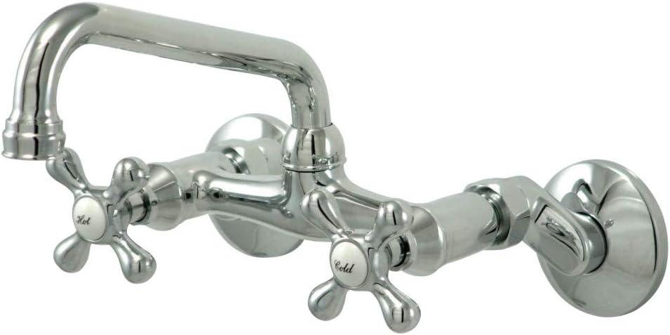 Kingston Brass Kingston Double-Handle 2-Hole Wall-Mount Bridge Kitchen Faucet