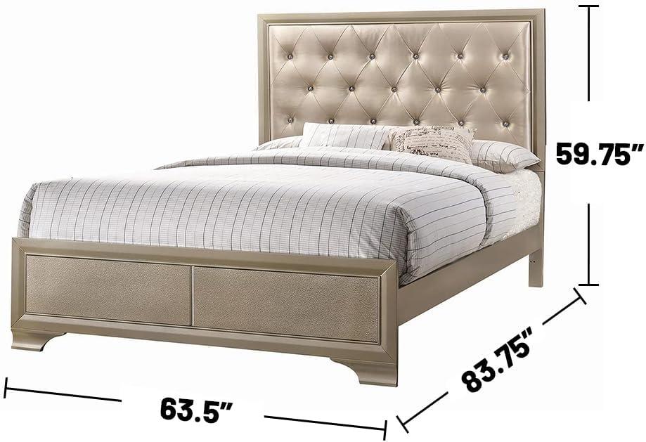 Beaumont Bedroom Set Metallic Champagne