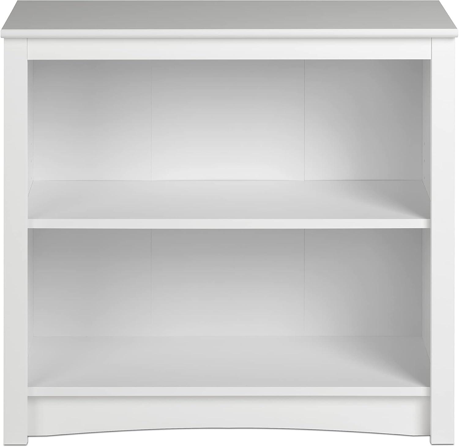 Prepac Home Office 2-Shelf Standard Bookcase with Durable Laminate Finish, White