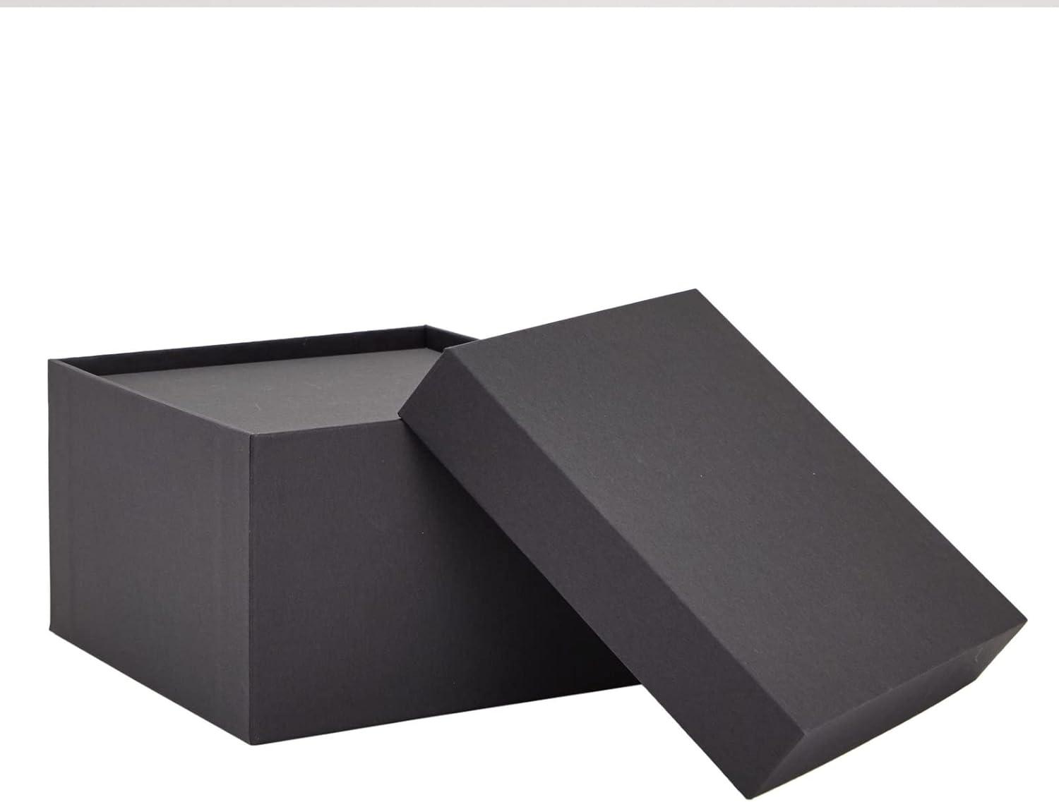 Stockroom Plus Set of 4 Sizes Square Nesting Gift Boxes with Lids for Presents, Decorative Goodie Box for Holidays, Holographic Silver