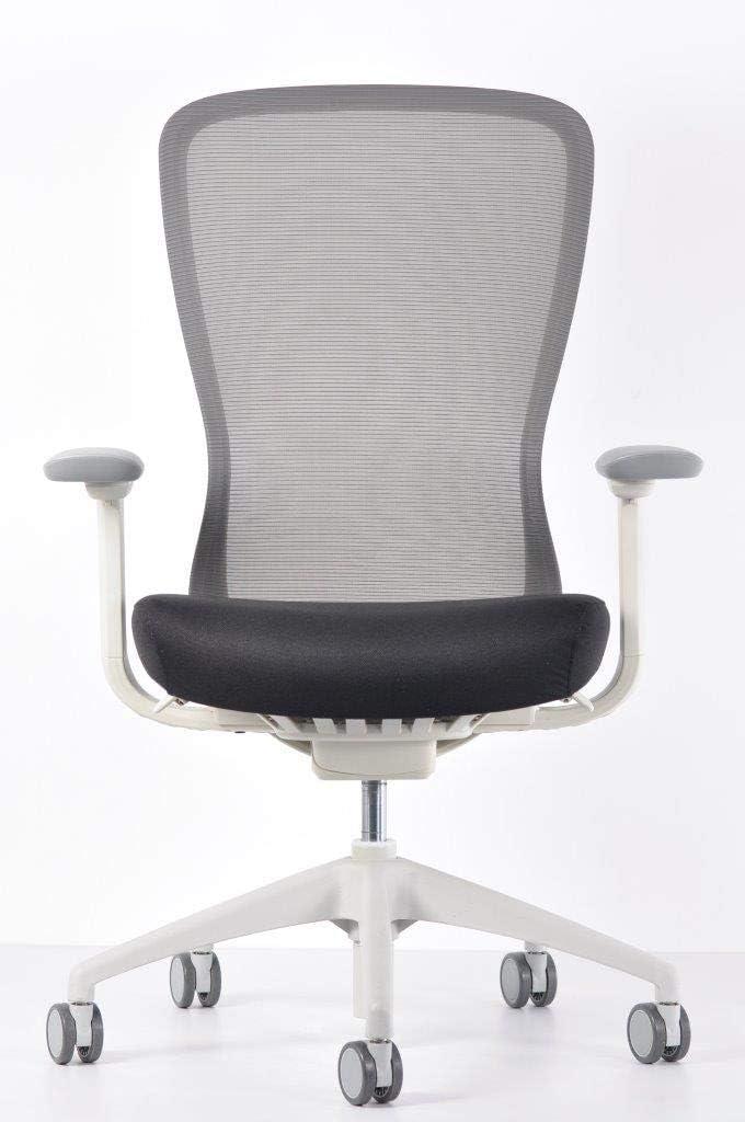 High Back 40'' White Mesh Swivel Task Chair with Adjustable Arms