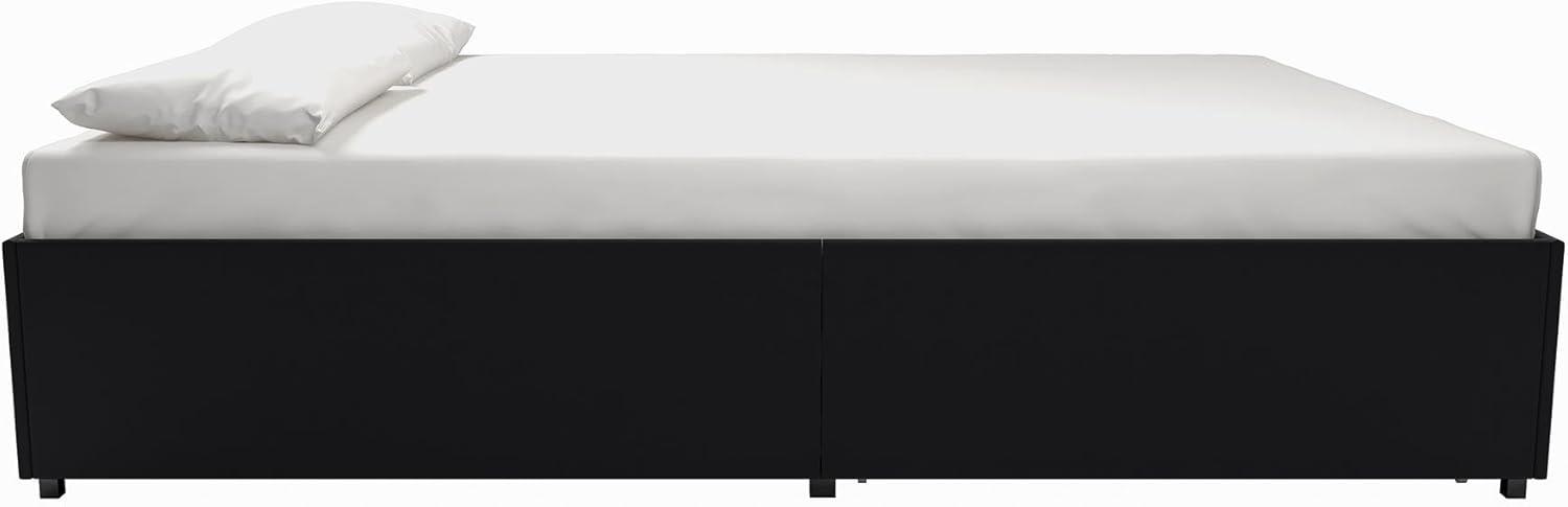 DHP Maven Platform Bed with Storage, Queen, Black Faux Leather