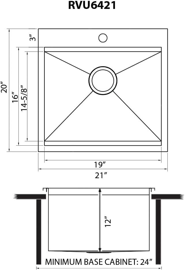 Ruvati 24" Stainless Steel Drop-In Utility Sink with Grid