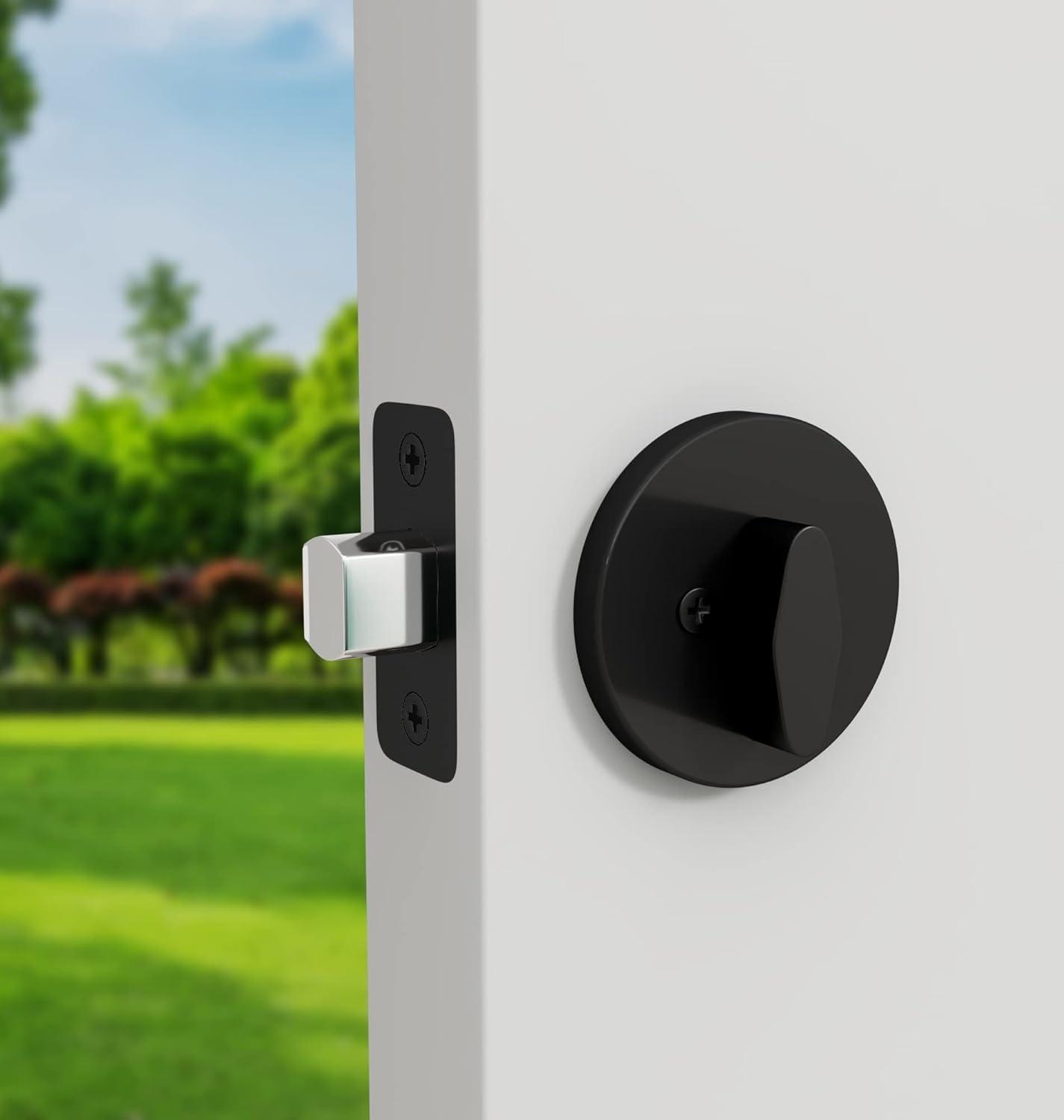 Matte Black Universal Handing Round Deadbolt for Entry Doors