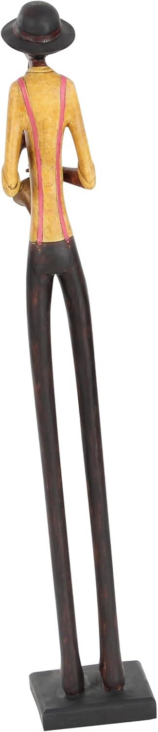 Alayza Brown Polystone Tall Long Legged Jazz Band Musician Sculpture