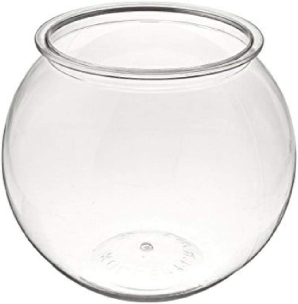 Koller Products 1-Gallon Globe Fish Bowl, Impact- Resistant Plastic Aquarium Starter Kits with LED Lighting, Buit-in Timer, Crystal-Clear Clarity, Desktop Fish Tank for Home Décor