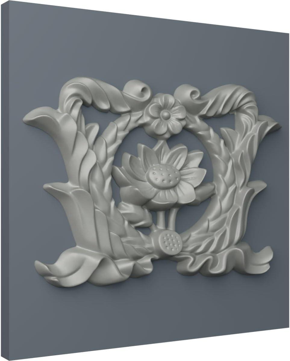 Emery Floral Primed Polyurethane Decorative Applique