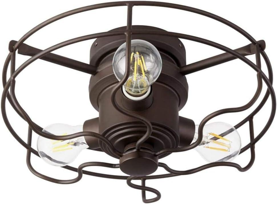 Oiled Bronze 14" LED Cage Ceiling Fan Light Kit