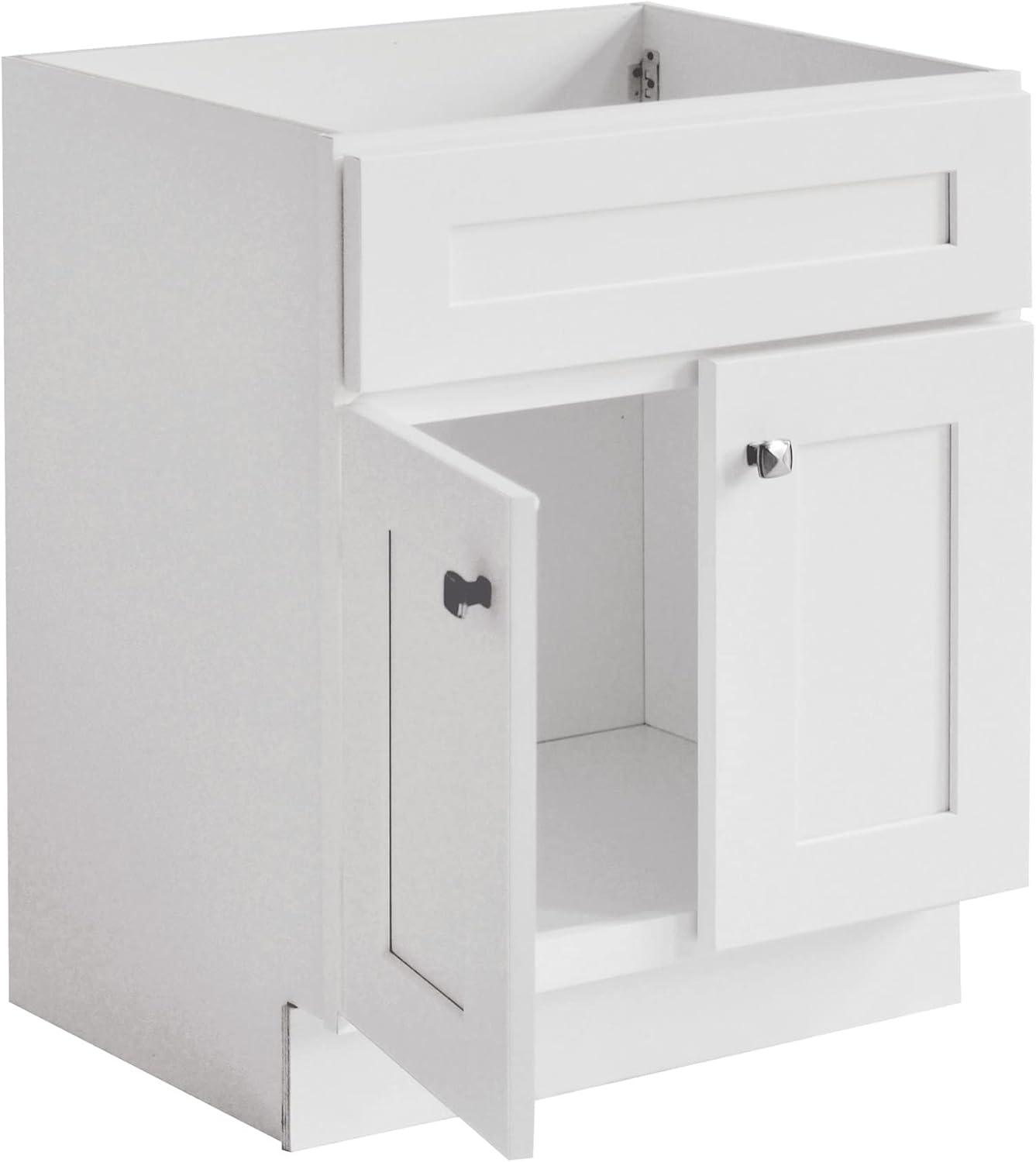 Brookings Modern White Maple 30" Bathroom Vanity Cabinet