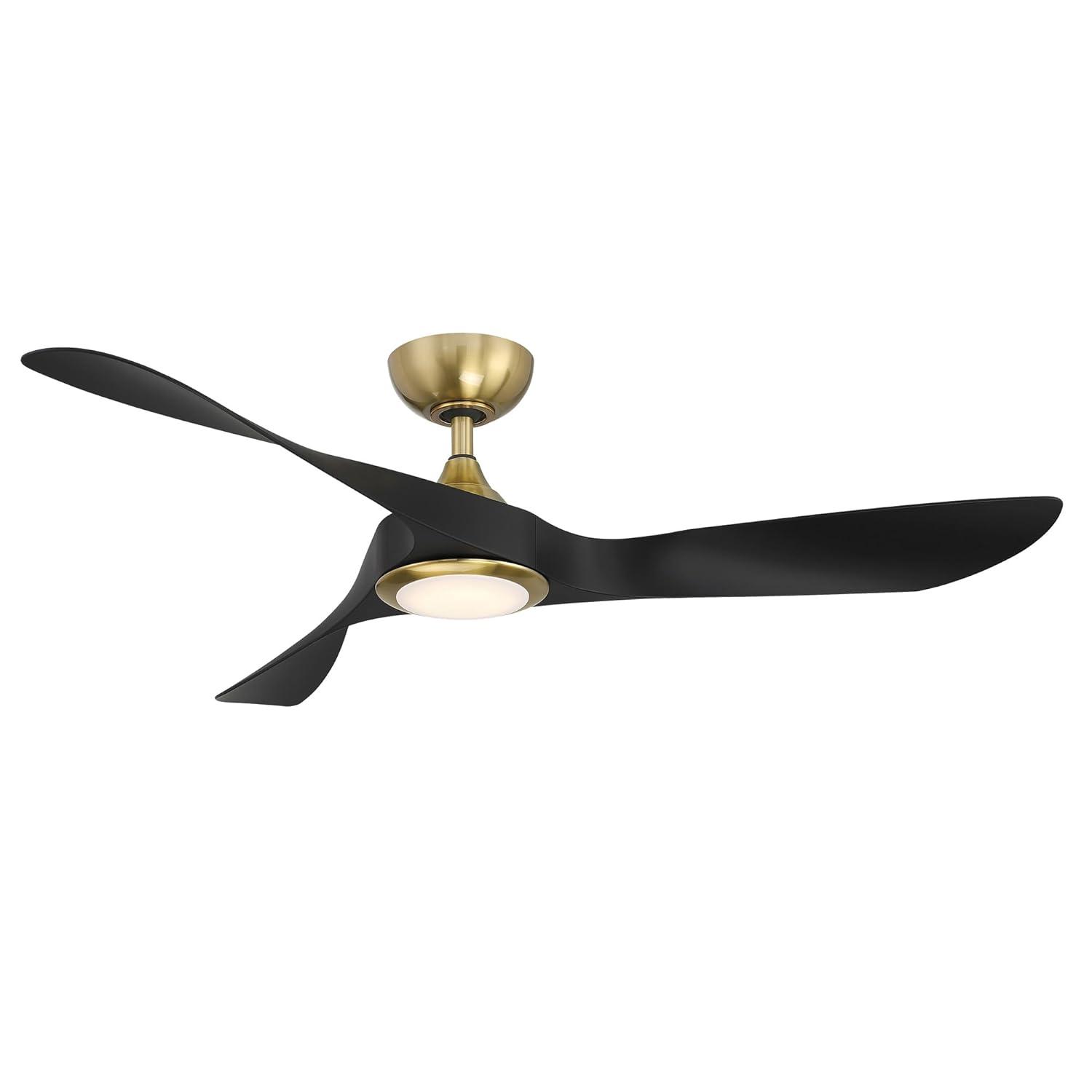 54" Swirl 3 - Blade Outdoor LED Smart Propeller Ceiling Fan with Remote Control and Light Kit Included