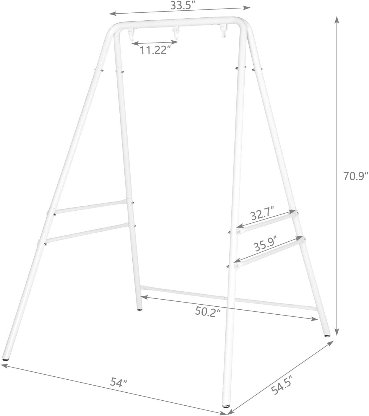 White Powder-Coated Heavy Duty Metal Hammock Chair Stand