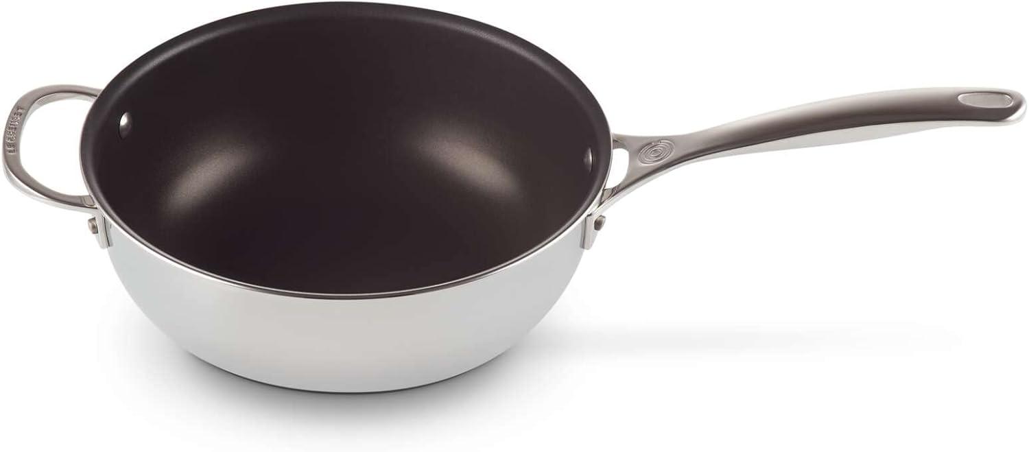 3.5 Quart Silver Stainless Steel Nonstick Saucier Pan