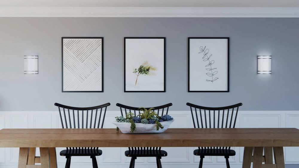 Progress Lighting, Contemporary Collection, 1-Light LED Wall Sconce, Brushed Nickel, White Acrylic Shade, Material: Steel