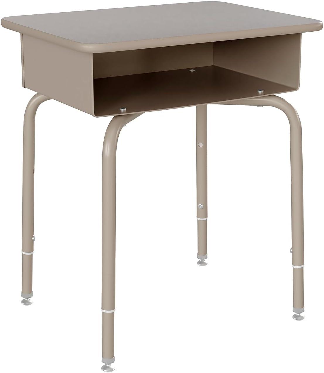 Flash Furniture Goddard Height-Adjustable Open Front Student Desk with Metal Book Box