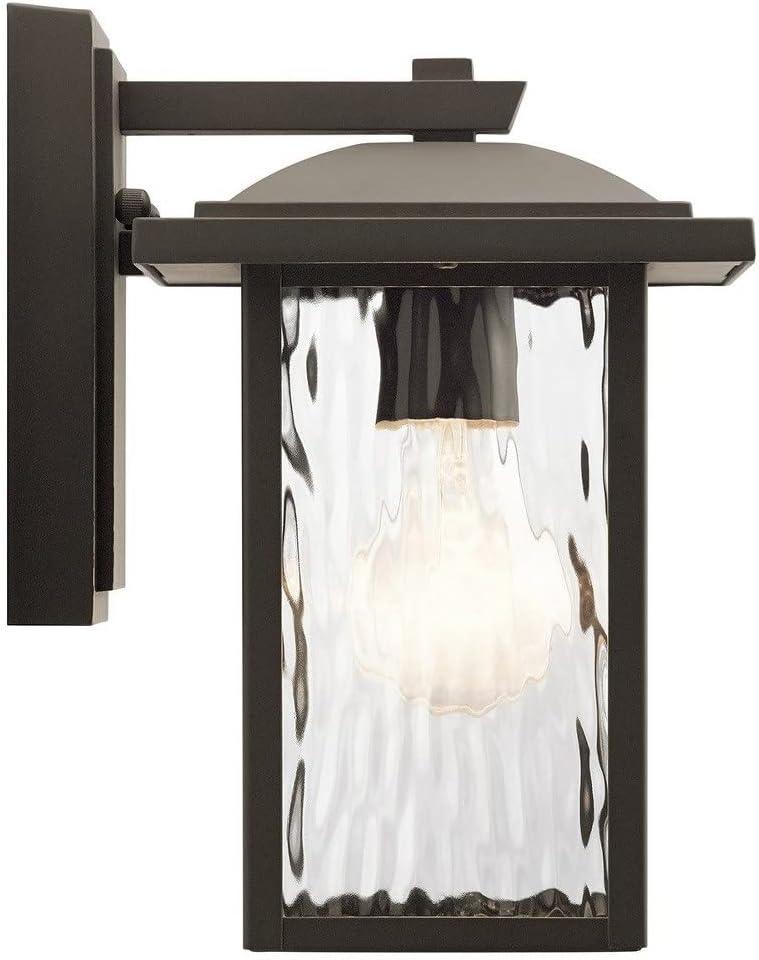 Capanna 10.25" 1 Light Outdoor Wall Light with Clear Water Glass in Textured Black