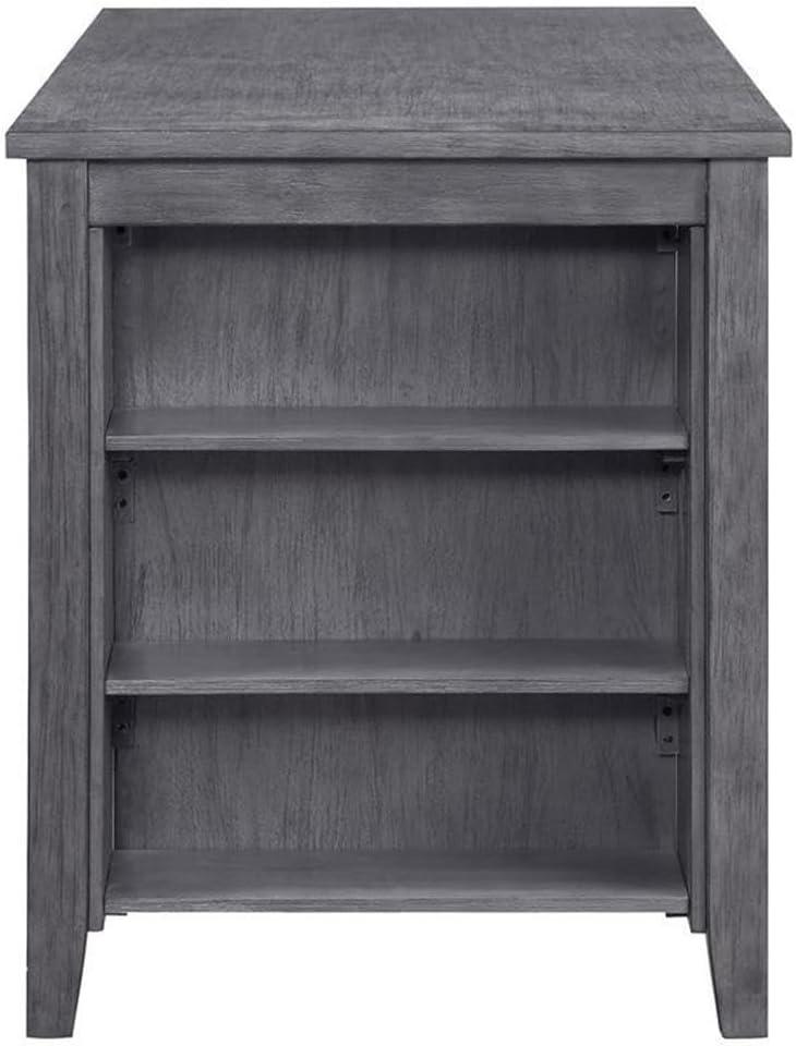 HMLIFE Modern Counter Height Table With Built-In Shelves