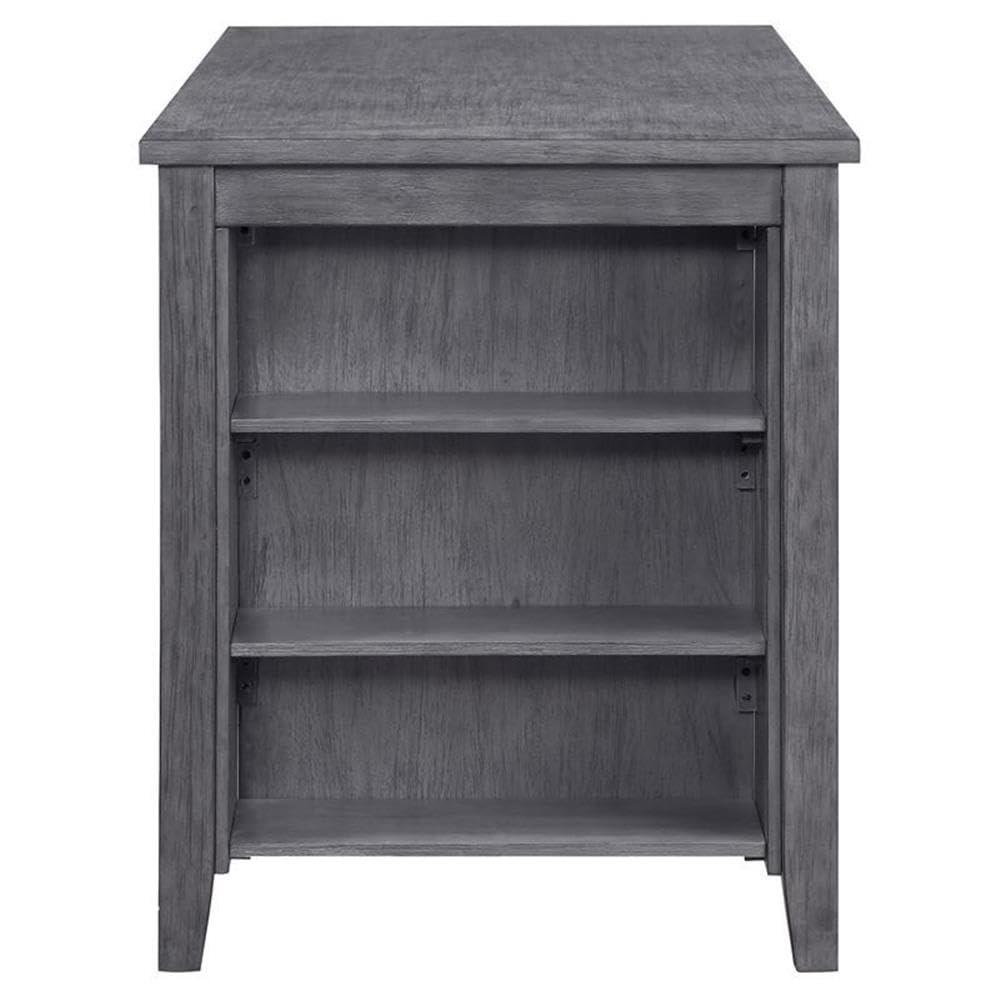 HMLIFE Modern Counter Height Table With Built-In Shelves